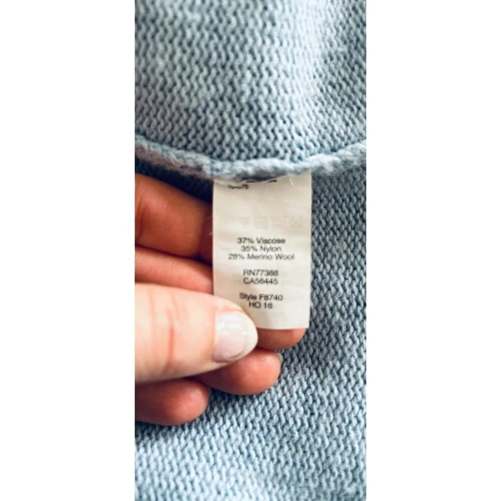 J.CREW Knitted Sweater Light Blue Cow-Neck Light Blue Wool Blend Size Small